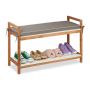 Hallway bench 55x90x34cm., white/gray/light brown