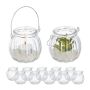 Set of 12 transparent candlesticks 7.5x8cm., silver color