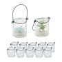 Set of 12 transparent candlesticks 7x6cm., black color