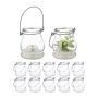 Set of 12 transparent candlesticks 18x10x8.5cm., black color