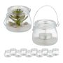 Set of 12 transparent candlesticks 6.5x7.5cm., silver color