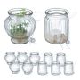 Set of 12 transparent candlesticks, white