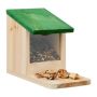 Hanging squirrel feeder 17.5x12x25cm., light brown/green color