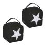 Set of 2 door stops with star, black