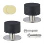 Set of 2 rubber door stops, black