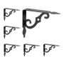 Set of 6 wall planter holders 11x2.5x14cm, black