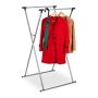 Folding clothes rack with 2 hangers 139x135x95cm., silver color