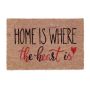 Doormat "Home is where the heart is" 60x40 cm., light brown/black