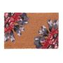 Doormat "Flowers" 60x40 cm., light brown/gray/pink