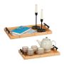 Set of 2 trays, light brown/black