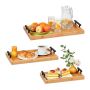 Set of 3 trays, light brown/black
