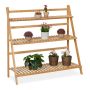 Foldable flower stand with 3 shelves 96x99.5x37cm., light brown