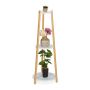Flower stand with 3 shelves 98x35cm., light brown/white
