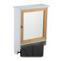 Wall-mounted cabinet with mirror and towel holder 55x40x14.5cm., light brown/white