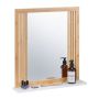 Hanging mirror 56.5x54x10cm., light brown/white