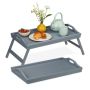 Set of 2 foldable bed slats 24x60x30cm, grey