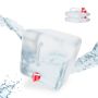 Set of 3 collapsible transparent water canisters with faucet 28.5x28x32cm., red