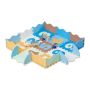 Playmat "Delionė" with border 114x114cm., blue/yellow/brown/white colors