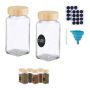 Set of 8 transparent spice jars 11x4x4cm., light brown