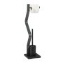 Toilet paper holder with toilet brush 75x18.5x18.5cm., dark gray/black