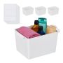 Set of 4 storage boxes with lids 15x19x25cm, white