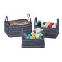 Set of 3 foldable boxes, dark grey/white