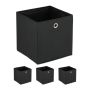 Set of 4 foldable boxes 30x30x30cm, black
