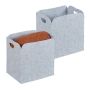 Set of 2 folding boxes 30x30x23cm., gray
