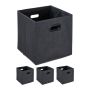 Set of 4 folding boxes 32x33x33cm., dark gray