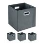 Set of 4 foldable boxes 32x33x33cm., gray