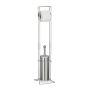 Toilet paper holder with toilet brush 78.5x17x17cm., silver/white