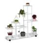 Flower stand on wheels with 9 shelves 91.5x93x26cm., white