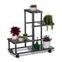 Flower stand on wheels with 4 shelves 60.5x61.5x26cm., black