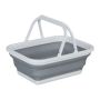 Foldable bag with handles 15x38x28cm., gray/white
