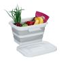 Foldable bag with lid 21x34x24cm., gray/white