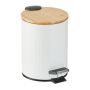 3 liter trash can, white/light brown/silver/black
