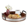 Tray 9x36x35cm., brown/silver/black