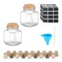 Set of 20 transparent spice jars 7x5x5cm., light brown color