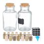 Set of 16 transparent spice jars 11x5.5cm., light brown