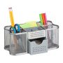 Writing instrument organizer with 1 compartment 10x23.5x11.5 cm., silver color