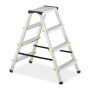 Household ladder 81.5x43.5x78cm., silver/black/yellow color