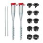 Set of 2 umbrella stands 56x7x10cm., silver/red/black