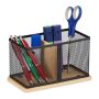 Writing instrument organizer 11x19x10 cm., black/light brown