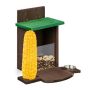 Squirrel feeder 27x28x23cm., brown/green/silver color