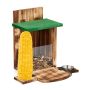 Squirrel feeder 27x28x23cm., light brown/green/silver color