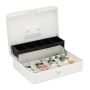 Lockable cash box, silver color