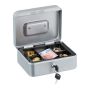 Lockable cash box, silver color