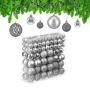 Set of 150 Christmas balls, silver color