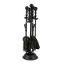 Set of 4 fireplace tools and stand 41x11.5cm., black