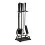 Set of 4 fireplace tools and stand 64x23x16cm., black